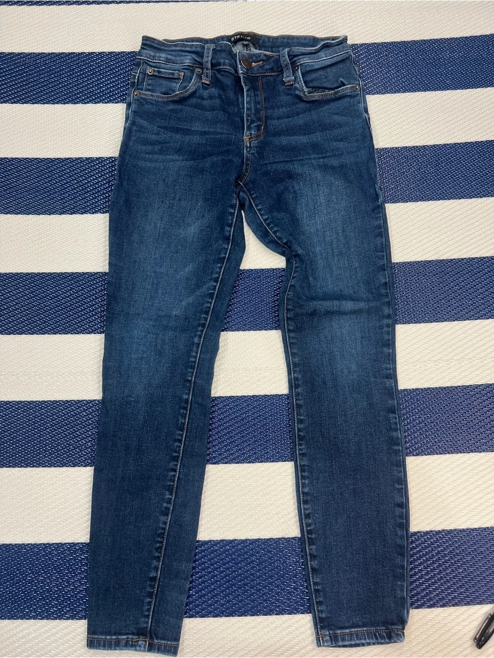 STS Blue Women’s Dark Wash Skinny Jeans Stretch Denim - Picture 1 of 5
